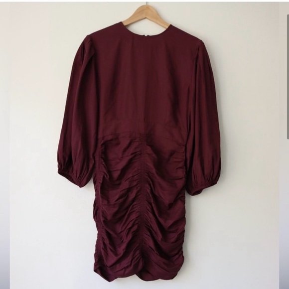RHODE Sasha Dress Ruched Mini in Wine/ Black Current Size S - Picture 4 of 4